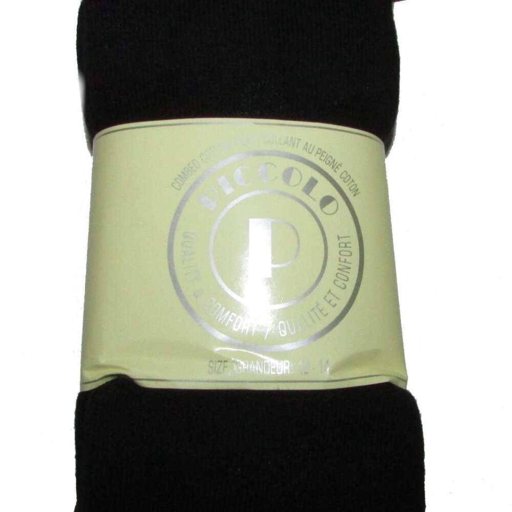 4 Pairs - Piccolo Cotton Rich Tights - Black - Girls 12-14
